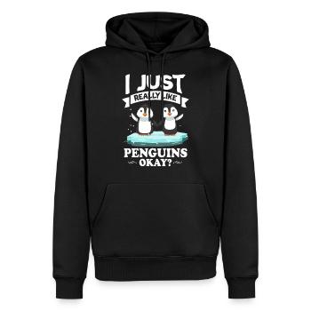 Pingouin Tshirt pour l’oiseau de manchot empereur hiver animal - Sweat à capuche Premium bio Homme - noir - Devant - Nico (187cm)