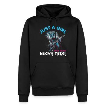 Heavy Metal fille fille metal musique de musique - Sweat à capuche Premium bio Homme - noir - Devant - Nico (187cm)