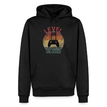 Level 40 unlocked - Männer Premium Bio Hoodie - Schwarz - Vorne - Nico (187cm)