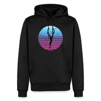 Freediving Retro Freitaucher für Apnoe Taucher - Männer Premium Bio Hoodie - Schwarz - Vorne - Nico (187cm)