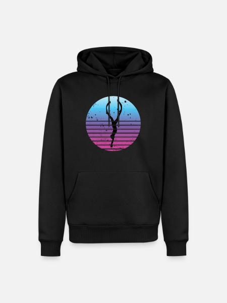 Freediving Retro Freitaucher für Apnoe Taucher - Männer Premium Bio Hoodie - Schwarz