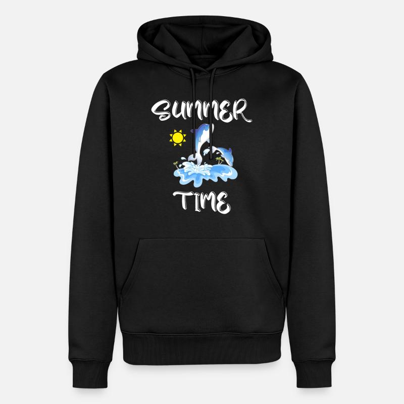 Sommerzeit - Männer Premium Bio Hoodie - Schwarz