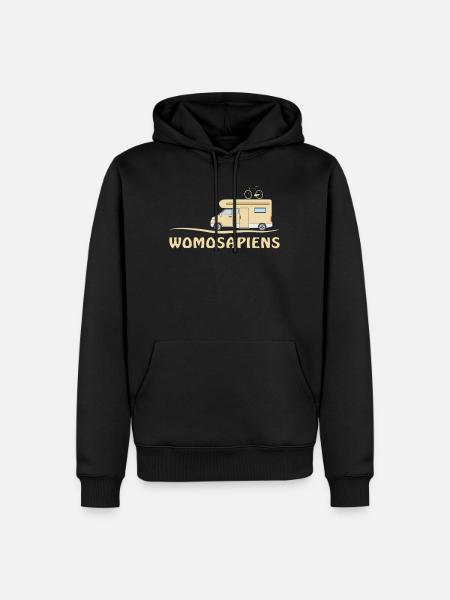 WOHNMOBIL WOMOSAPIENS - Männer Premium Bio Hoodie - Schwarz