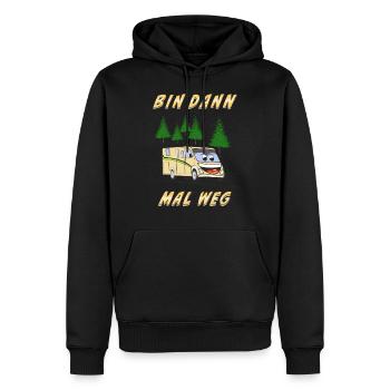 CAMBINGMOBIL BIN DANN MAL WEG - Männer Premium Bio Hoodie - Schwarz - Vorne - Nico (187cm)