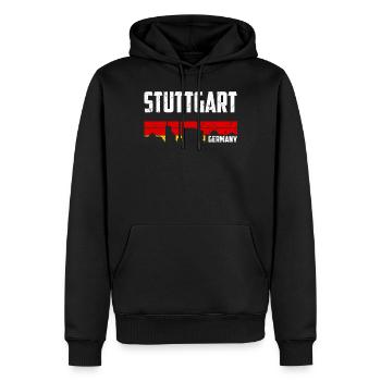 Stuttgart Allemagne - Sweat à capuche Premium bio Homme - noir - Devant - Nico (187cm)