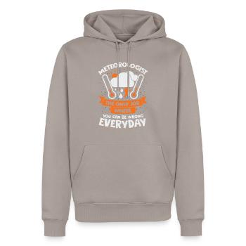 Funny Meteorology Weather Meteorologist Gift - Men’s Premium Organic Hoodie - taupe - Front - Nico (187cm)