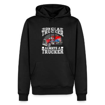 Once a Trucker, Always a Trucker - Sweat à capuche Premium bio Homme - noir - Devant - Nico (187cm)