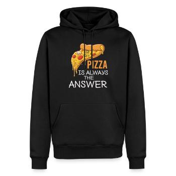 Pizza Fast Food Käse Lecker Italien - Männer Premium Bio Hoodie - Schwarz - Vorne - Nico (187cm)
