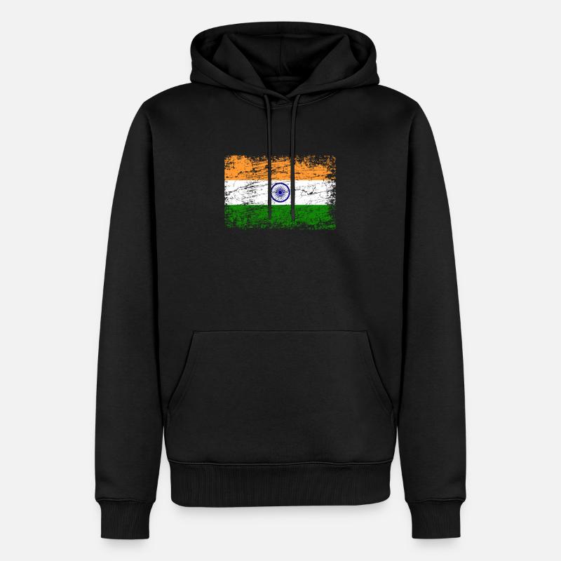 Inde drapeau drapeau indien - Sweat à capuche Premium bio Homme - noir
