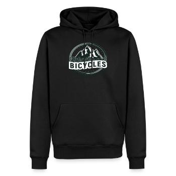 Vélo Vélo Vélo - Sweat à capuche Premium bio Homme - noir - Devant - Nico (187cm)