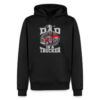 I’m a proud son of an American truck driver - Sweat à capuche Premium bio Homme - noir - Devant - Nico (187cm)