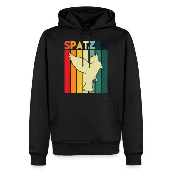 Spatzen Retro Vögel Vogelliebe Vogelkunde - Männer Premium Bio Hoodie - Schwarz - Vorne - Nico (187cm)
