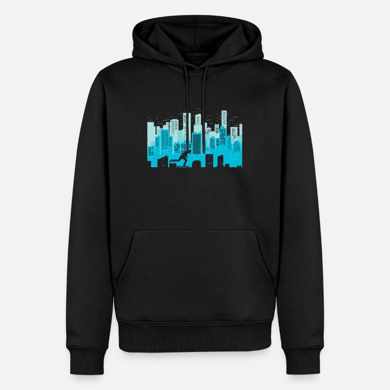 Longboard - Männer Premium Bio Hoodie - Schwarz