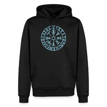 Vegvísir Wikinger Runen Kompass - Männer Premium Bio Hoodie - Schwarz - Vorne - Nico (187cm)