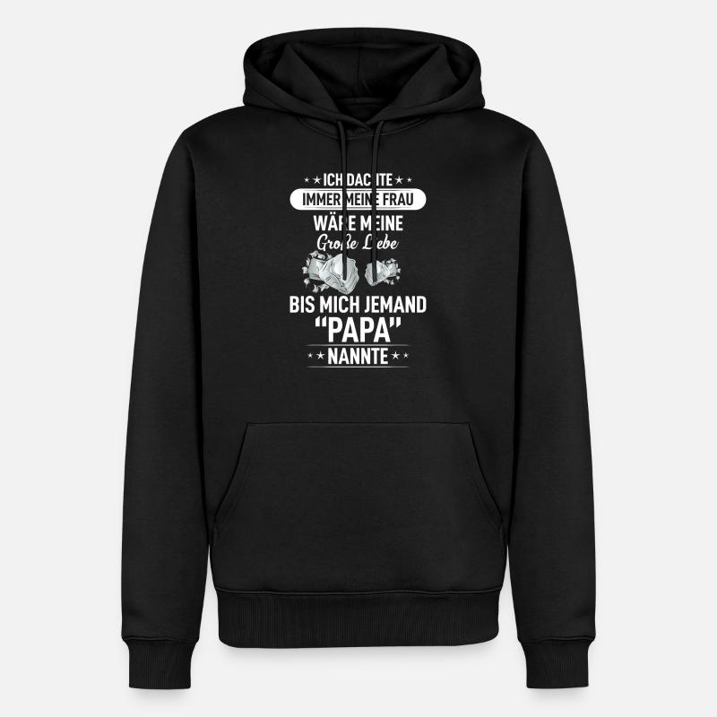 Papa - Männer Premium Bio Hoodie - Schwarz