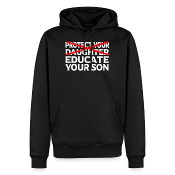 Feministin Feminismus Emanzipation Geschenk - Männer Premium Bio Hoodie - Schwarz - Vorne - Nico (187cm)