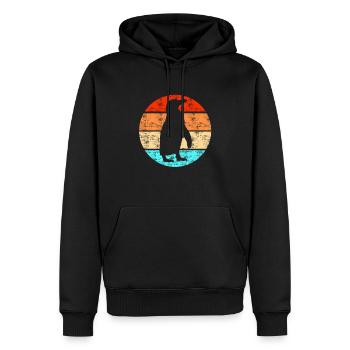 Rétro vintage pingouin - Sweat à capuche Premium bio Homme - noir - Devant - Nico (187cm)