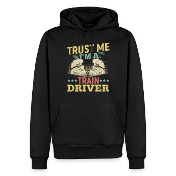 Ich Bin Ein Zugfahrer Geschenk Design - Männer Premium Bio Hoodie - Schwarz - Vorne - Nico (187cm)