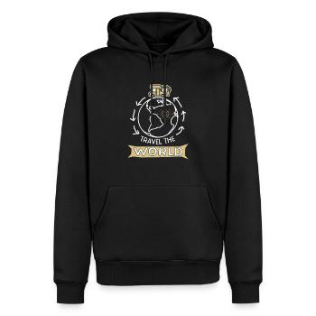Travel The World Camping-car mobile Rengain - Sweat à capuche Premium bio Homme - noir - Devant - Nico (187cm)