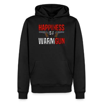 Glück ist eine warme Pistole - Männer Premium Bio Hoodie - Schwarz - Vorne - Nico (187cm)