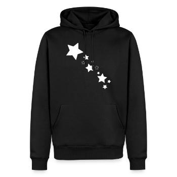 Sterne Stern Sternschnuppe - Männer Premium Bio Hoodie - Schwarz - Vorne - Nico (187cm)