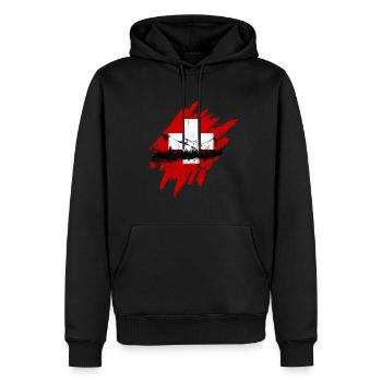Suisse - Sweat à capuche Premium bio Homme - noir - Devant - Nico (187cm)