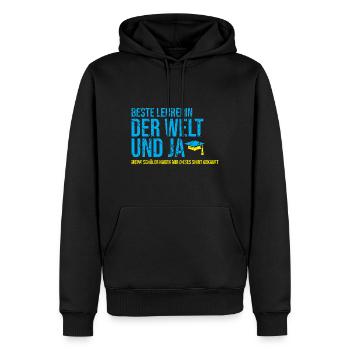 Beste Lehrerin Schule Schulunterricht - Männer Premium Bio Hoodie - Schwarz - Vorne - Nico (187cm)
