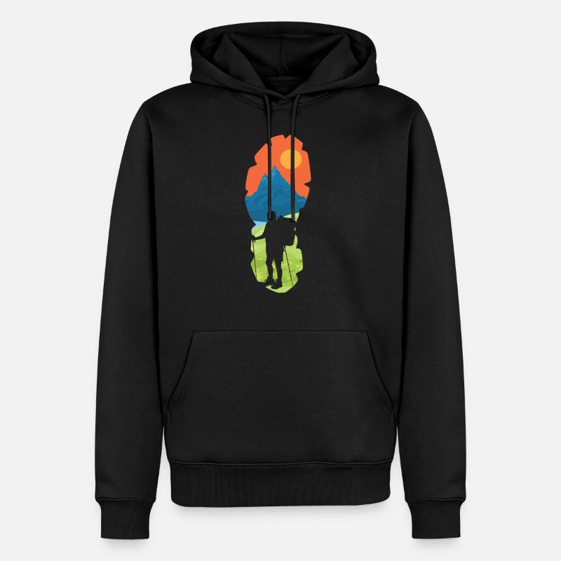 Randonner - Sweat à capuche Premium bio Homme - noir