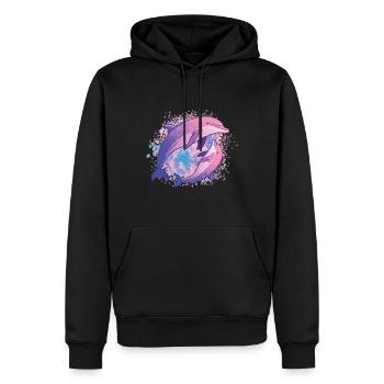 Dolphins Tie Dye Bunte Rosa Delphinfamilie - Männer Premium Bio Hoodie - Schwarz - Vorne - Nico (187cm)