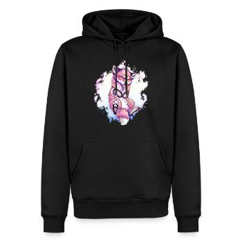 Renard - Sweat à capuche Premium bio Homme - noir - Devant - Nico (187cm)