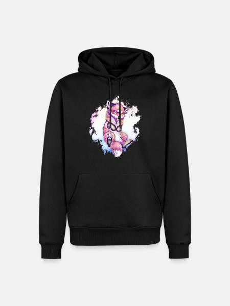 fox - Men’s Premium Organic Hoodie - black