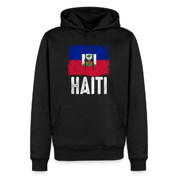 Haïti vacances drapeau Haïti - Sweat à capuche Premium bio Homme - noir - Devant - Nico (187cm)