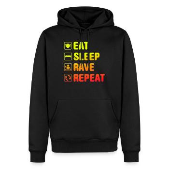 Rave Raver EDM Festival Spruch Lustig - Männer Premium Bio Hoodie - Schwarz - Vorne - Nico (187cm)