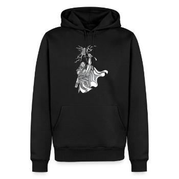 Odin Wikinger Valhalla Vikinger Hammer Thor Odin - Männer Premium Bio Hoodie - Schwarz - Vorne - Nico (187cm)