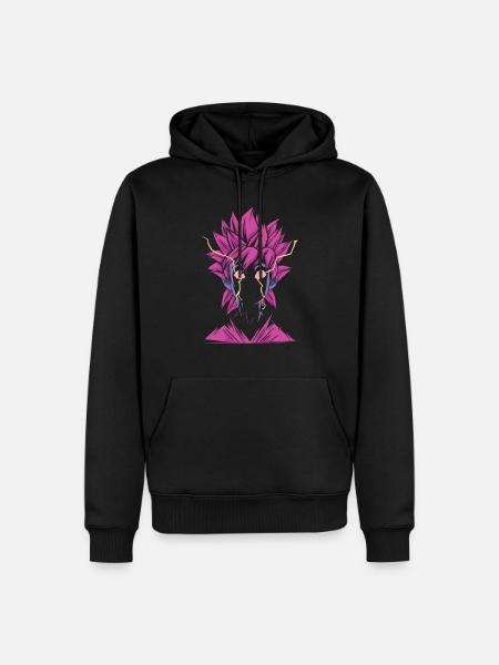 Manga Superheld Figur - Männer Premium Bio Hoodie - Schwarz
