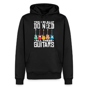 Gitarren - Männer Premium Bio Hoodie - Schwarz - Vorne - Nico (187cm)