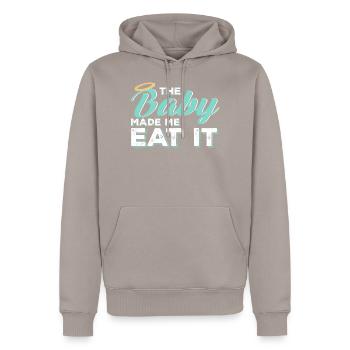 Femme enceinte alimentation - Sweat à capuche Premium bio Homme - taupe - Devant - Nico (187cm)