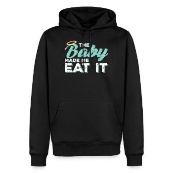 Femme enceinte alimentation - Sweat à capuche Premium bio Homme - noir - Devant - Nico (187cm)