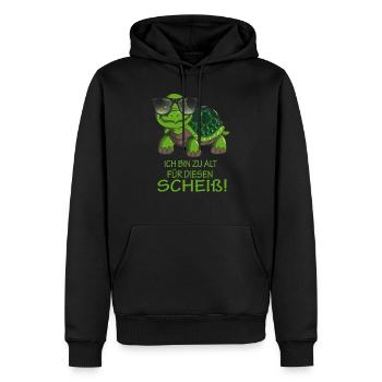 Schildkröte ich bin zu alt für diesen Scheiß! - Männer Premium Bio Hoodie - Schwarz - Vorne - Nico (187cm)
