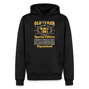 30 anniversaire de modèle de voitures anciennes 1991 drôle - Sweat à capuche Premium bio Homme - noir - Devant - Nico (187cm)
