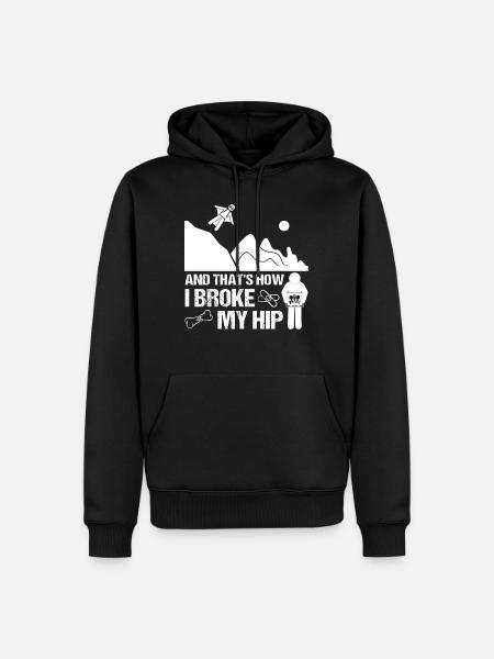 Brækket hofte hoftebrud hoftekirurgi gave sjovt - Herre Premium økologisk hoodie - sort