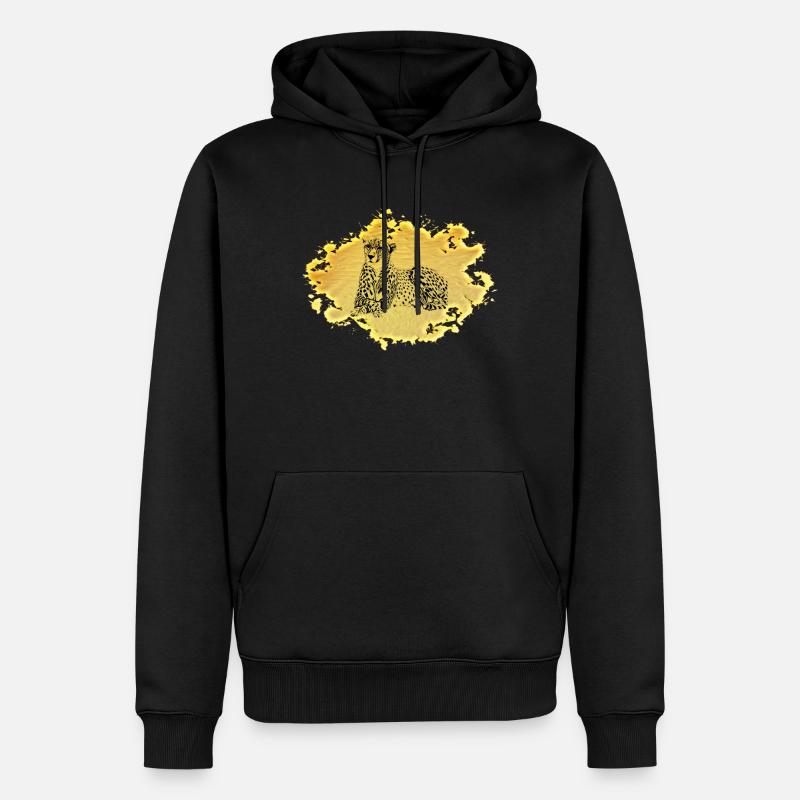 Guépard - Sweat à capuche Premium bio Homme - noir