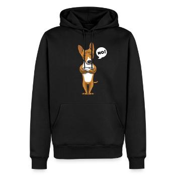 Sturer Basenji Hund lustig - Männer Premium Bio Hoodie - Schwarz - Vorne - Nico (187cm)