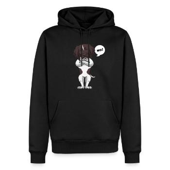 Sturer Kleiner Münsterländer Hund - Männer Premium Bio Hoodie - Schwarz - Vorne - Nico (187cm)