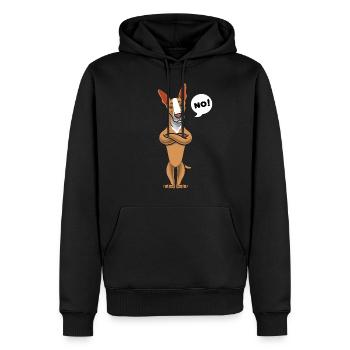 Sturer Podenco Hund Geschenk - Männer Premium Bio Hoodie - Schwarz - Vorne - Nico (187cm)
