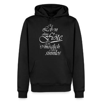 Flöte Instrument Querflöte Spielerin Orchester Mu - Männer Premium Bio Hoodie - Schwarz - Vorne - Nico (187cm)