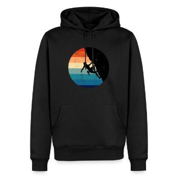 Alpinisme Bouldern Escalade rocheuse - Sweat à capuche Premium bio Homme - noir - Devant - Nico (187cm)