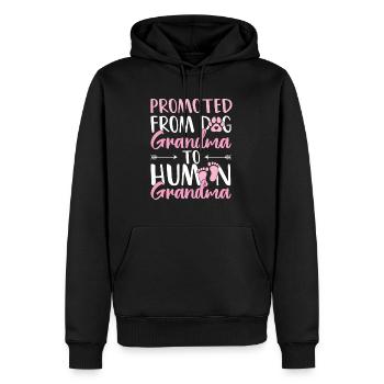 Promoted Dog Grandma Human Grandma Future grand-mère - Sweat à capuche Premium bio Homme - noir - Devant - Nico (187cm)