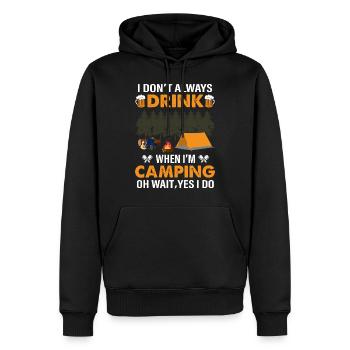 Happy Camper De camper Camping Cadeaux - Sweat à capuche Premium bio Homme - noir - Devant - Nico (187cm)