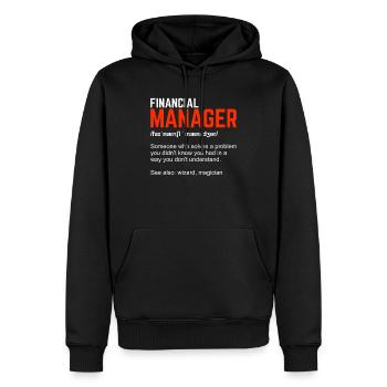Finanzmanager Definition Geschenk - Männer Premium Bio Hoodie - Schwarz - Vorne - Nico (187cm)